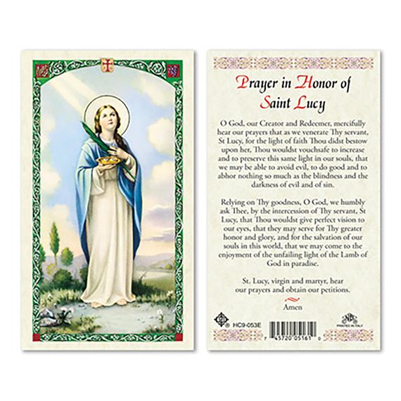 LAMINATED HOLY CARD - SAINT LUCY
