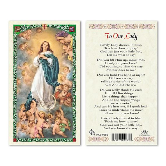 LAMINATED HOLY CARD - IMMACULATE CONCEPTION