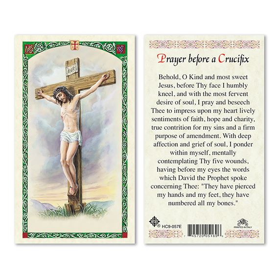 LAMINATED HOLY CARD - PRAYER BEFORE A CRUCIFIX