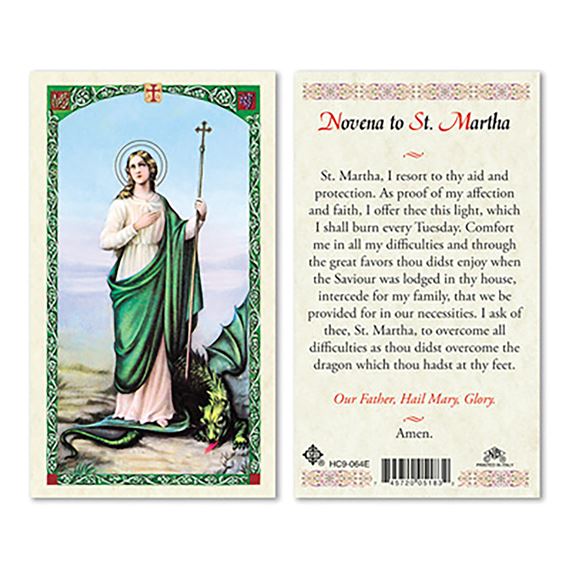 LAMINATED HOLY CARD - ST. MARTHA