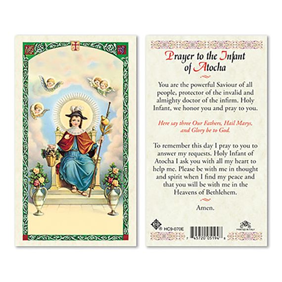 LAMINATED HOLY CARD - INFANT OF ATOCHA