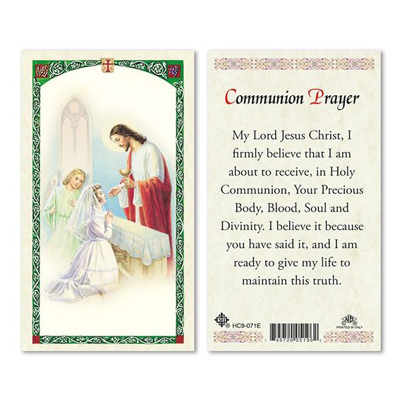 LAMINATED HOLY CARD - GIRL COMMUNION PRAYER