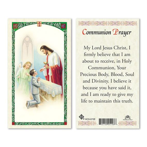 LAMINATED HOLY CARD - BOY COMMUNION PRAYER