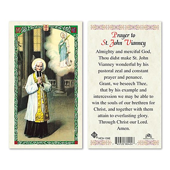 LAMINATED HOLY CARD - ST. JOHN VIANNEY