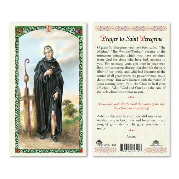 LAMINATED HOLY CARD - SAINT PEREGRINE