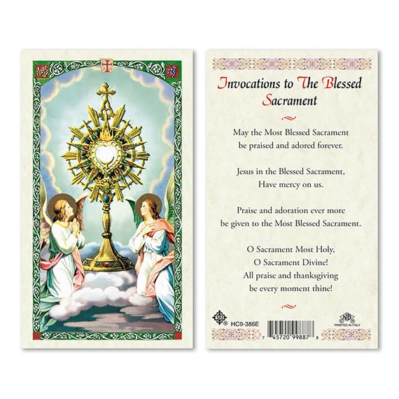 LAMINATED HOLY CARD - BLESSED SACRAMENT