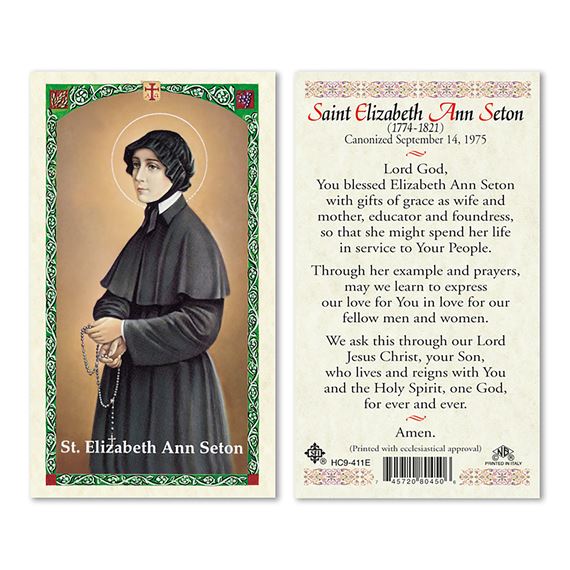 LAMINATED HOLY CARD - SAINT ELIZABETH ANN SETON