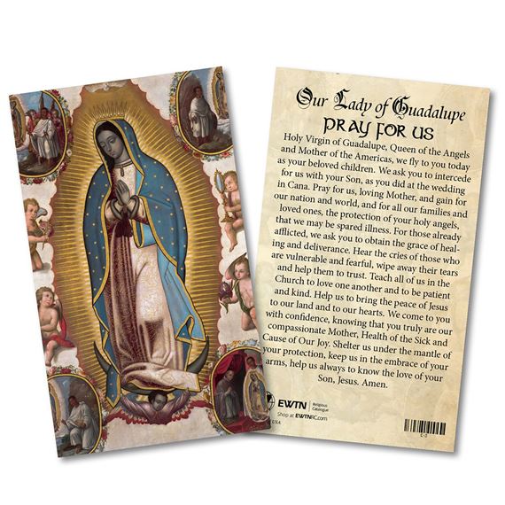VIRGIN OF GUADALUPE LAMINATED HOLY CARD