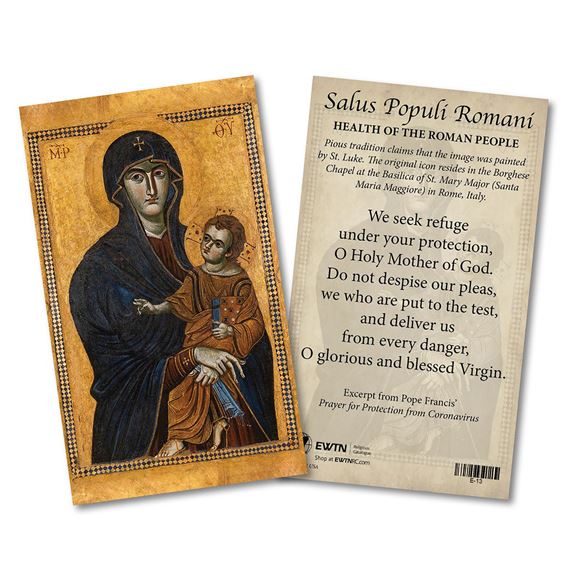 OUR LADY OF HEALTH/PROTECTRESS OF THE ROMAN PEOPLE - SALUS POPULI ROMANI LAMINATED HOLY CARD