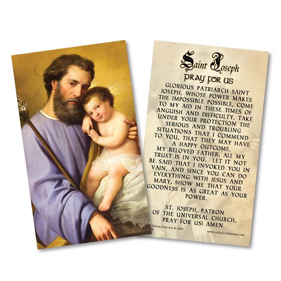 ST. JOSEPH AND INFANT JESUS LAMINATED HOLY CARD