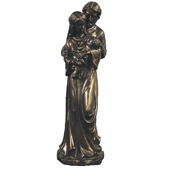 HOLY FAMILY COLD CAST BRONZE STATUE - 16"