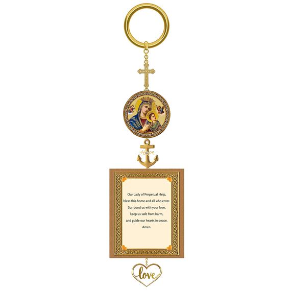 OUR LADY OF PERPETUAL HELP & CHRIST THE TEACHER HOME BLESSING DANGLE WITH PRAYERS