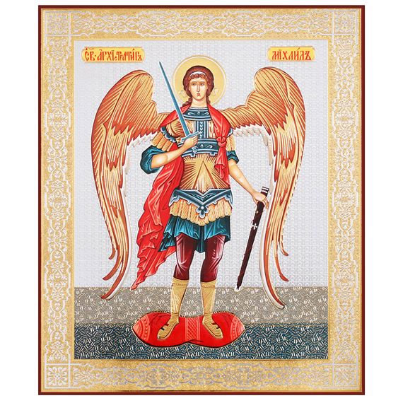 ST. MICHAEL GOLD AND SILVER FOIL ICON