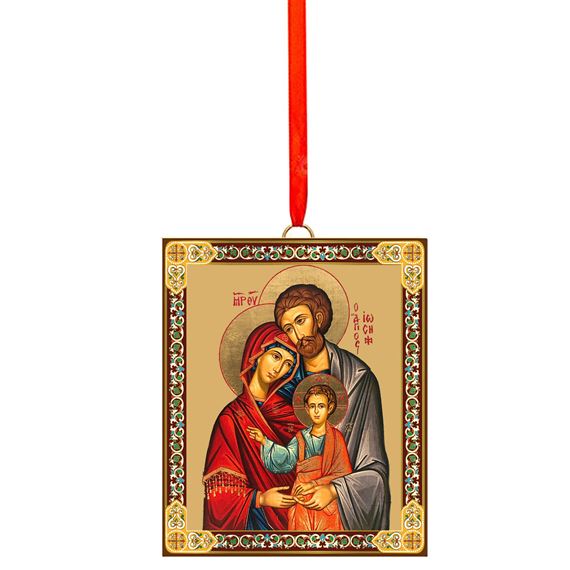 HOLY FAMILY ICON ORNAMENT - 3"