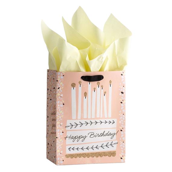 HAPPY BIRTHDAY (CAKE) GIFT BAG (WITH TISSUE PAPER)