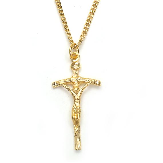 GOLD PAPAL CRUCIFIX - 1½”