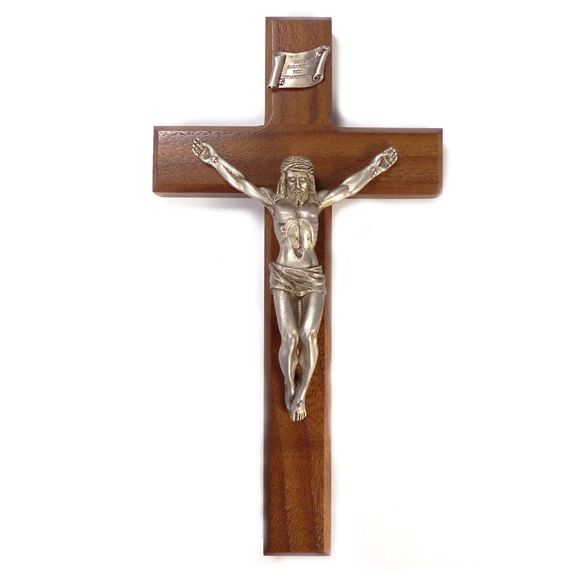 WALNUT SHROUD OF TURIN CRUCIFIX (8-INCH)