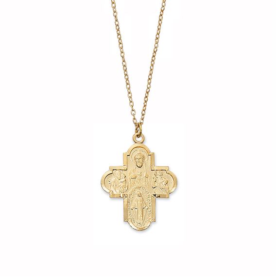 GOLD OVER STERLING 4-WAY WITH 24" CHAIN