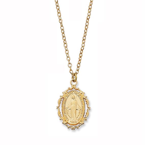 GOLD OVER STERLING MIRACULOUS MEDAL EWTN Religious Catalogue