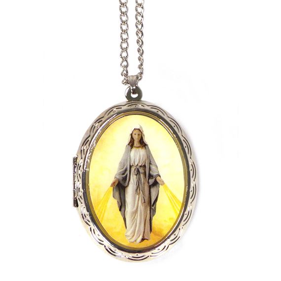 OUR LADY OF GRACE ROSARY LOCKET SET