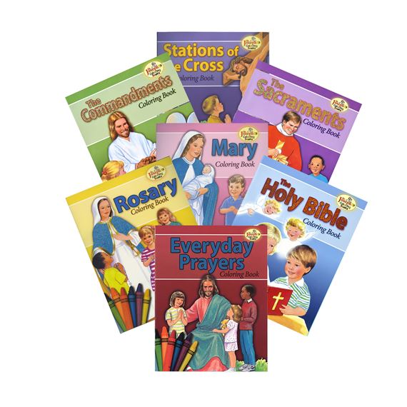 SET OF SEVEN COLORING BOOKS