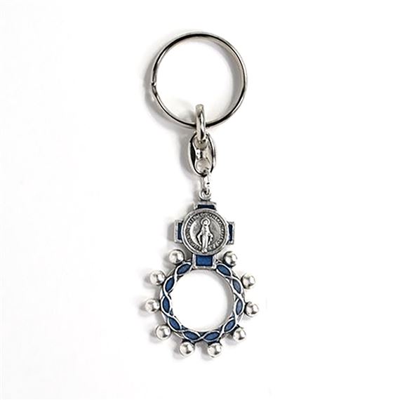 MIRACULOUS MEDAL POCKET ROSARY KEY CHAIN
