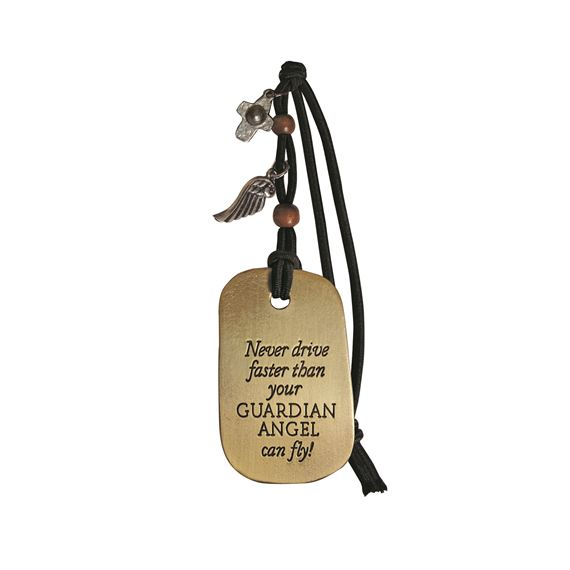 GUARDIAN ANGEL WITH CROSS & WING - CAR CHARM
