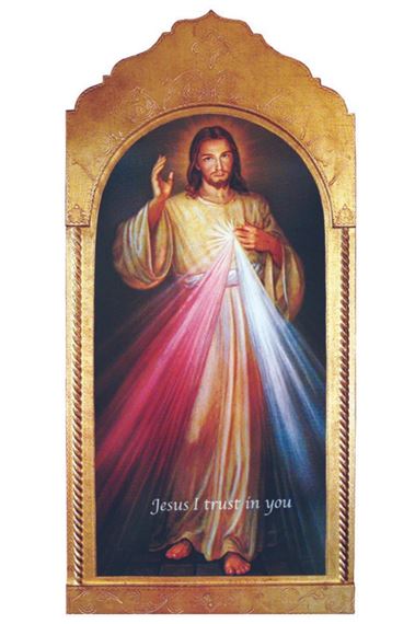 DIVINE MERCY FLORENTINE PLAQUE (21" x 45")