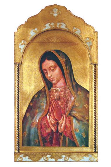OUR LADY OF GUADALUPE FLORENTINE PLAQUE (21" x 41")