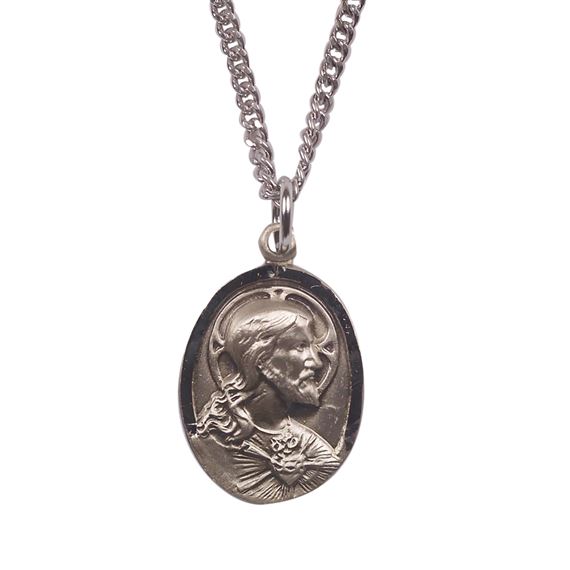 OVAL SACRED HEART SCAPULAR MEDAL