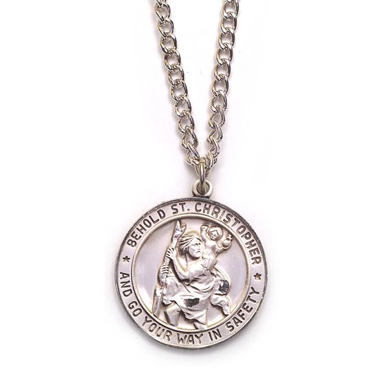 ST. CHRISTOPHER STERLING MEDAL - 24" CHAIN