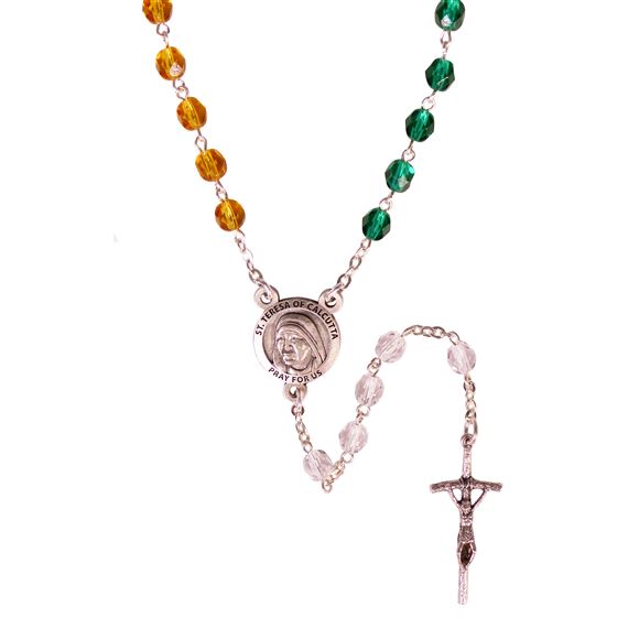 ST. TERESA GLASS BEAD MISSION ROSARY