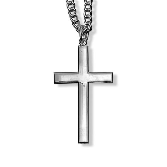 PLAIN SILVER CROSS NECKLACE