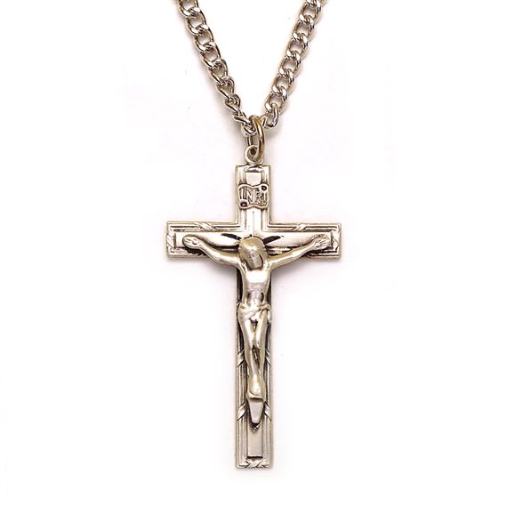 STERLING CRUCIFIX - 1" ON 18" CHAIN