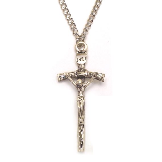 STERLING SILVER PAPAL CRUCIFIX - SMALL