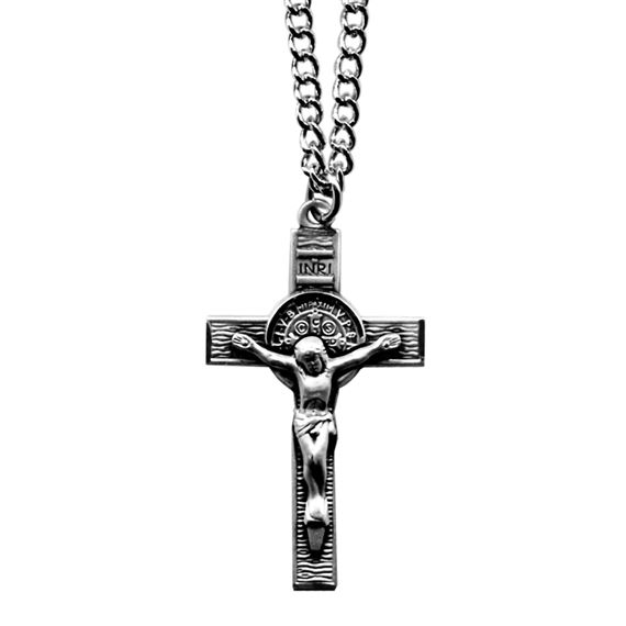 ST. BENEDICT CRUCIFIX - STERLING SILVER