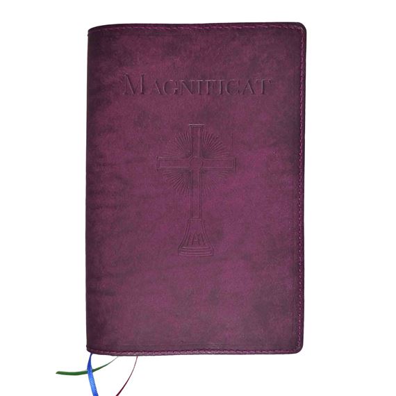 MAGNIFICAT LEATHER COVER LARGE PRINT EDITION (BY FATHER PASCHAL MARY OF MFVA) - PURPLE