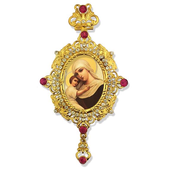 MADONNA AND CHILD ICON JEWELED ORNAMENT