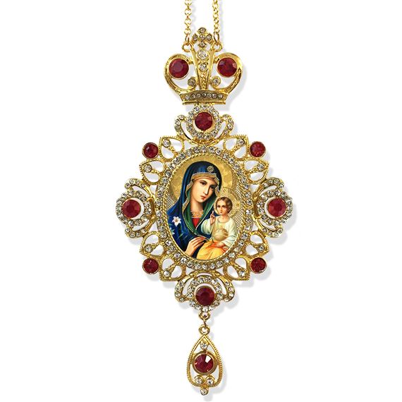VIRGIN OF THE ETERNAL BLOOM JEWELED ICON ORNAMENT