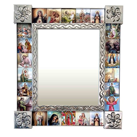 SAINTS METAL MIRROR - 16 3/4"