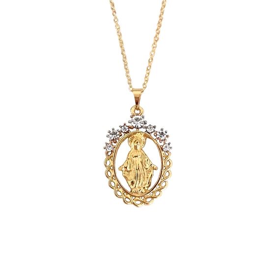 MIRACULOUS MEDAL MEDAL FILAGREE CUT OUT NECKLACE