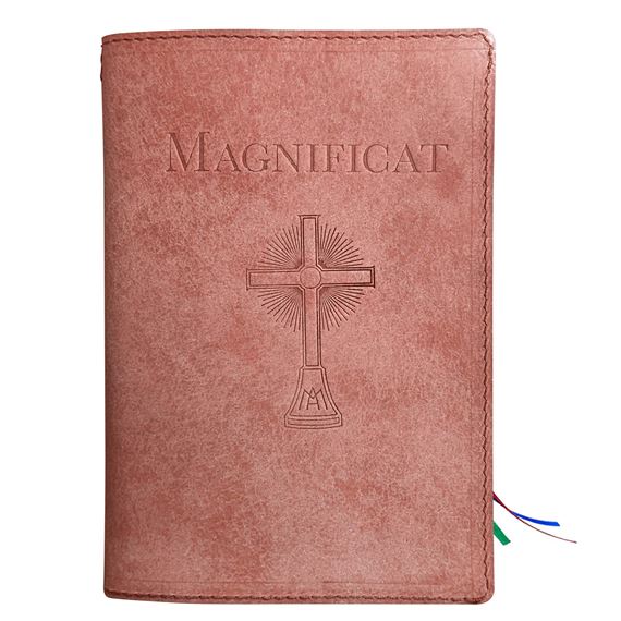 MAGNIFICAT LEATHER COVER (BY FATHER PASCHAL MARY OF MFVA) - PINK