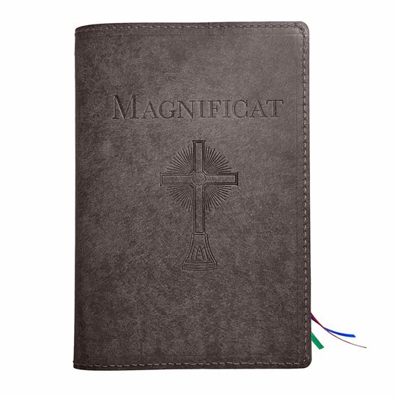 MAGNIFICAT LEATHER COVER (BY FATHER PASCHAL MARY OF MFVA) - GREY