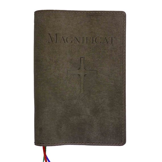 MAGNIFICAT LEATHER COVER (BY FATHER PASCHAL MARY OF MFVA) - GREY
