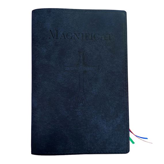 MAGNIFICAT LEATHER COVER (BY FATHER PASCHAL MARY OF MFVA) - BLUE