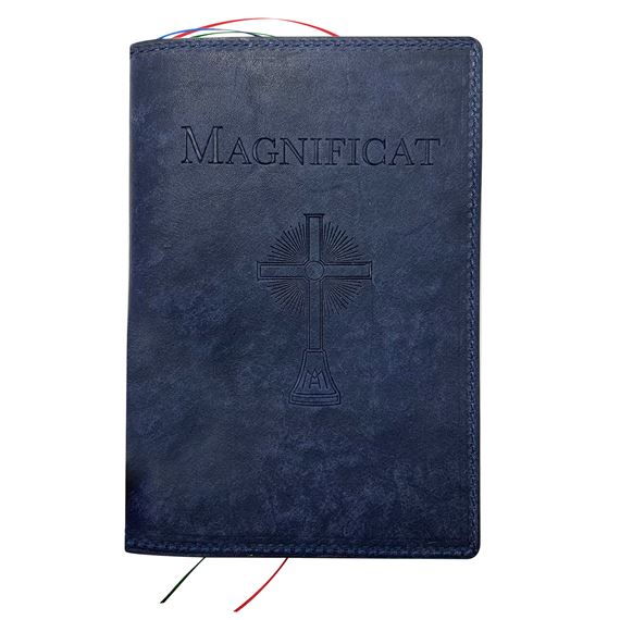 MAGNIFICAT LEATHER COVER (BY FATHER PASCHAL MARY OF MFVA) - BLUE