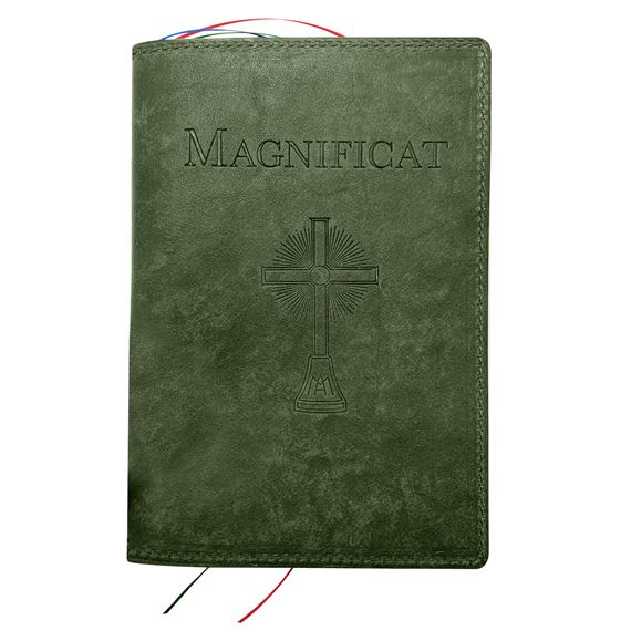MAGNIFICAT LEATHER COVER (BY FATHER PASCHAL MARY OF MFVA) - GREEN