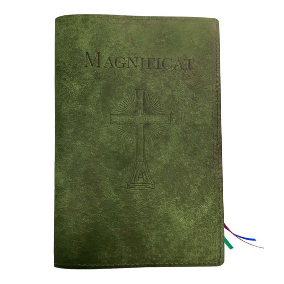 MAGNIFICAT LEATHER COVER (BY FATHER PASCHAL MARY OF MFVA) - GREEN