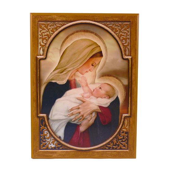 MADONNA AND CHILD ICON PLAQUE