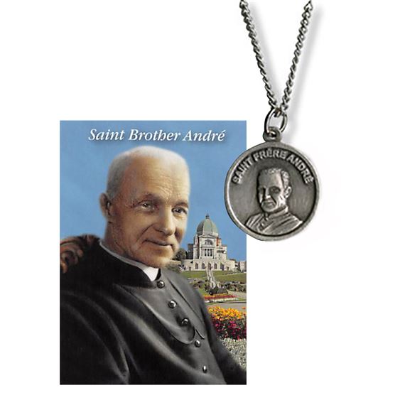 BROTHER ANDRE / ST. JOSEPH DUAL MEDAL WITH CARD